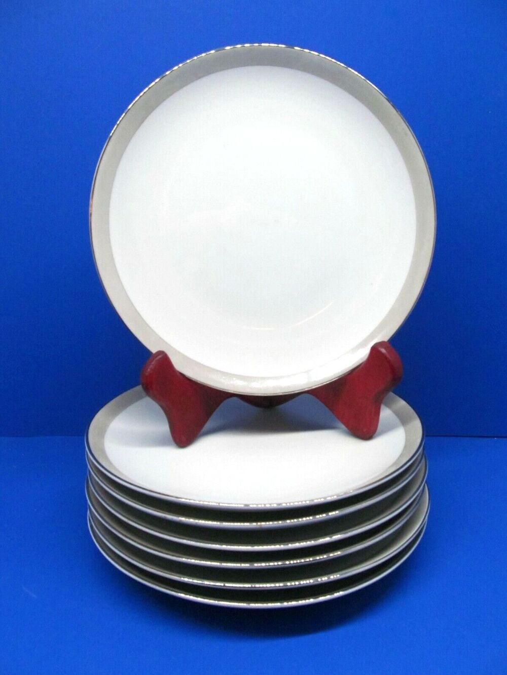 Mikasa Cascade 7.5" Salad plates Japan Gray White Bundle of 7